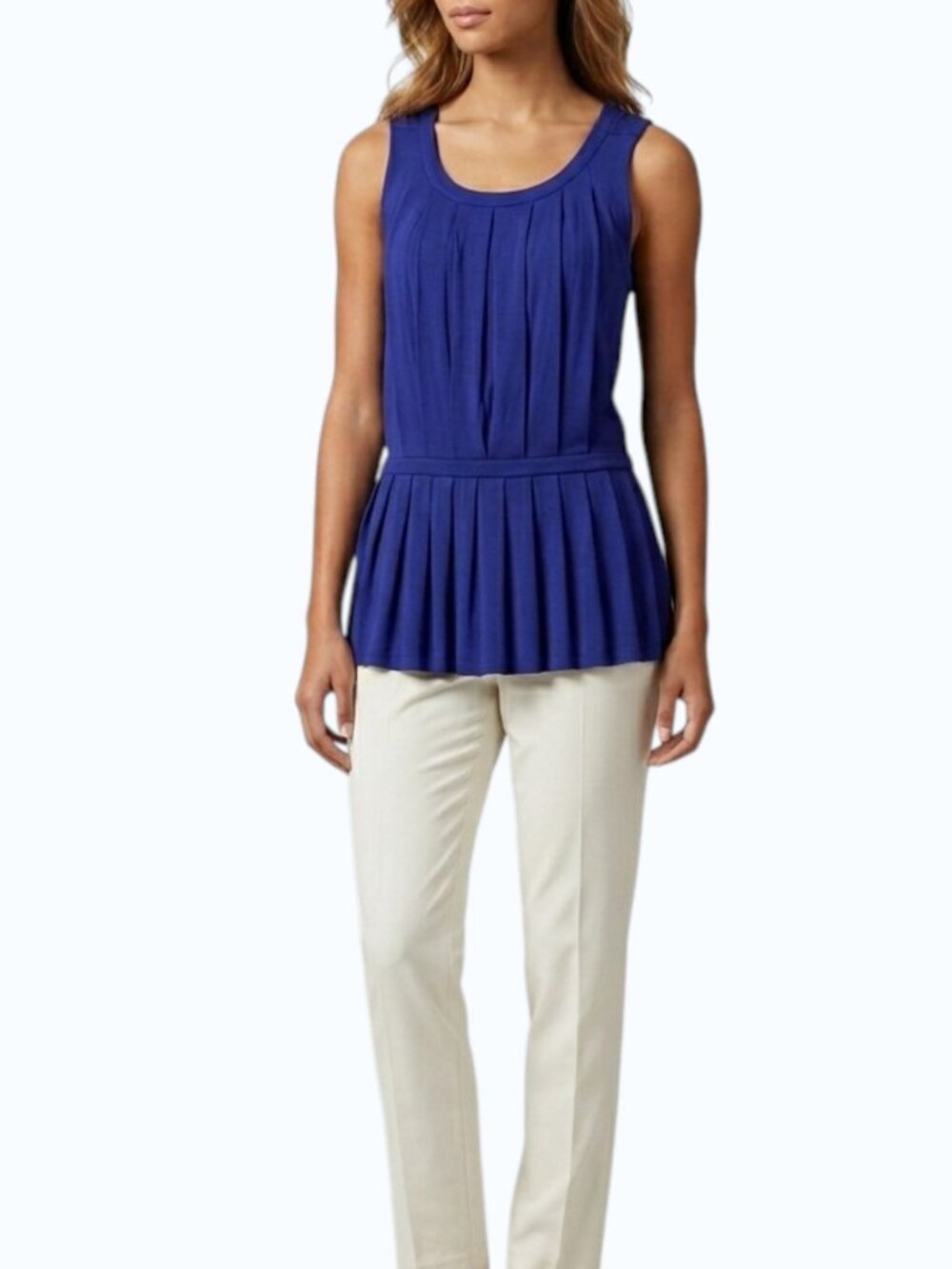 Anthropologie Deletta Corbara Sleeveless Pleated Peplum Top XS NWT